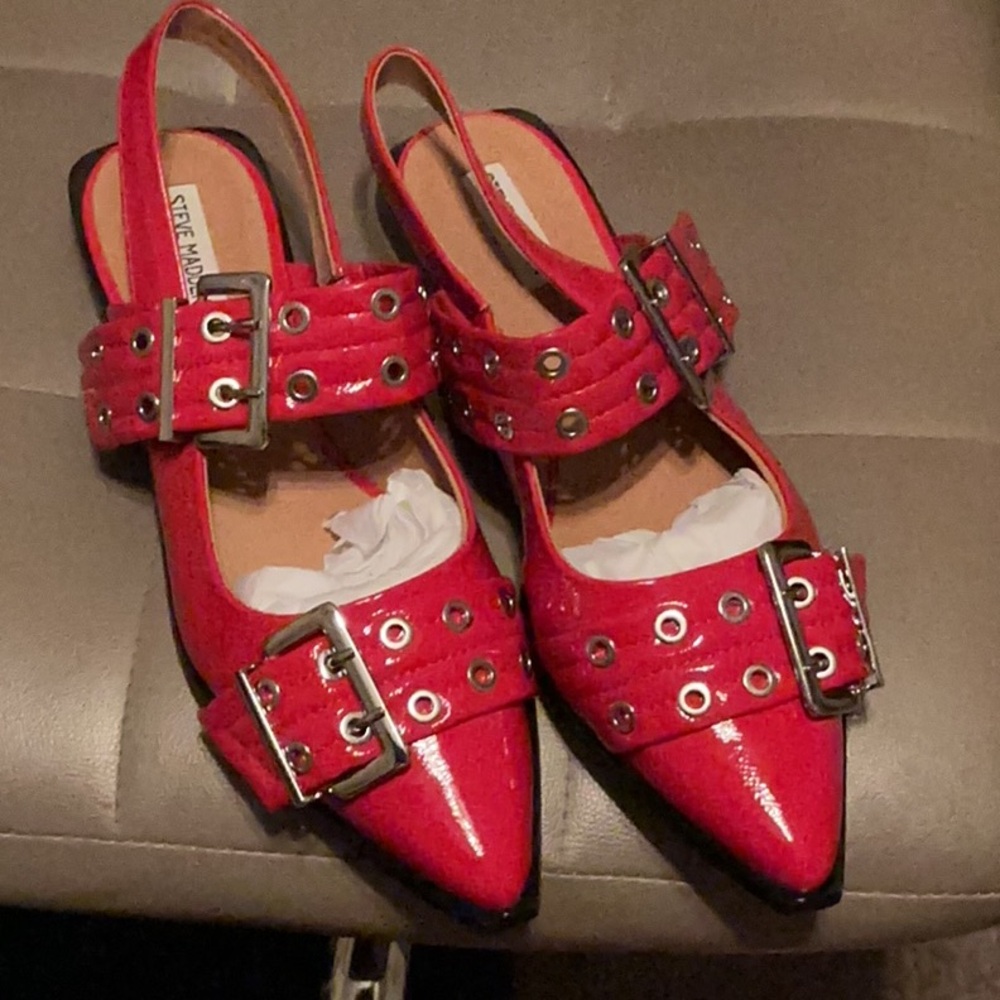 Steve Madden Graya Red Studded Women's Shoes sz 12